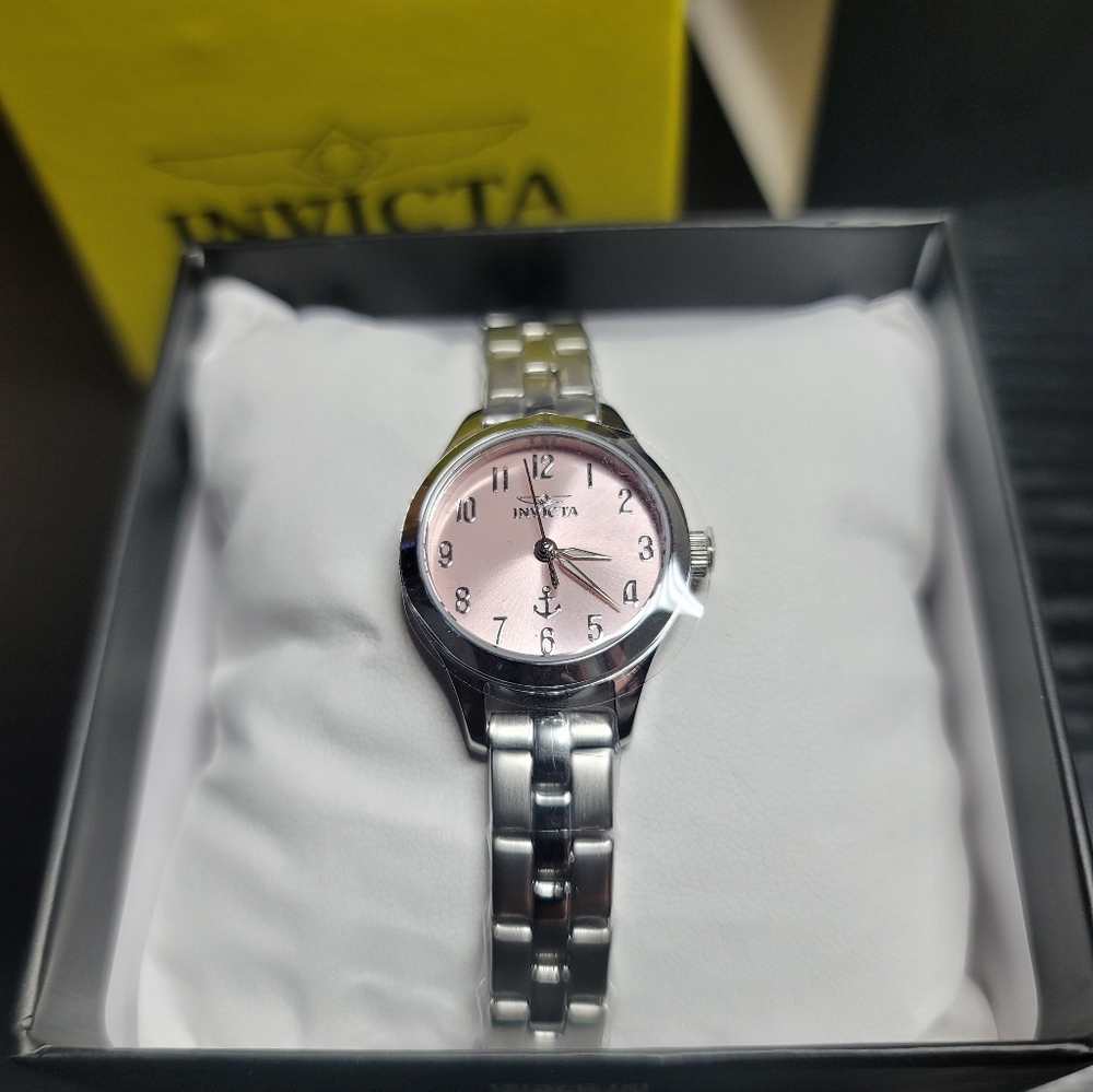 NEW Invicta Womens Silver & Pink Dial Watch